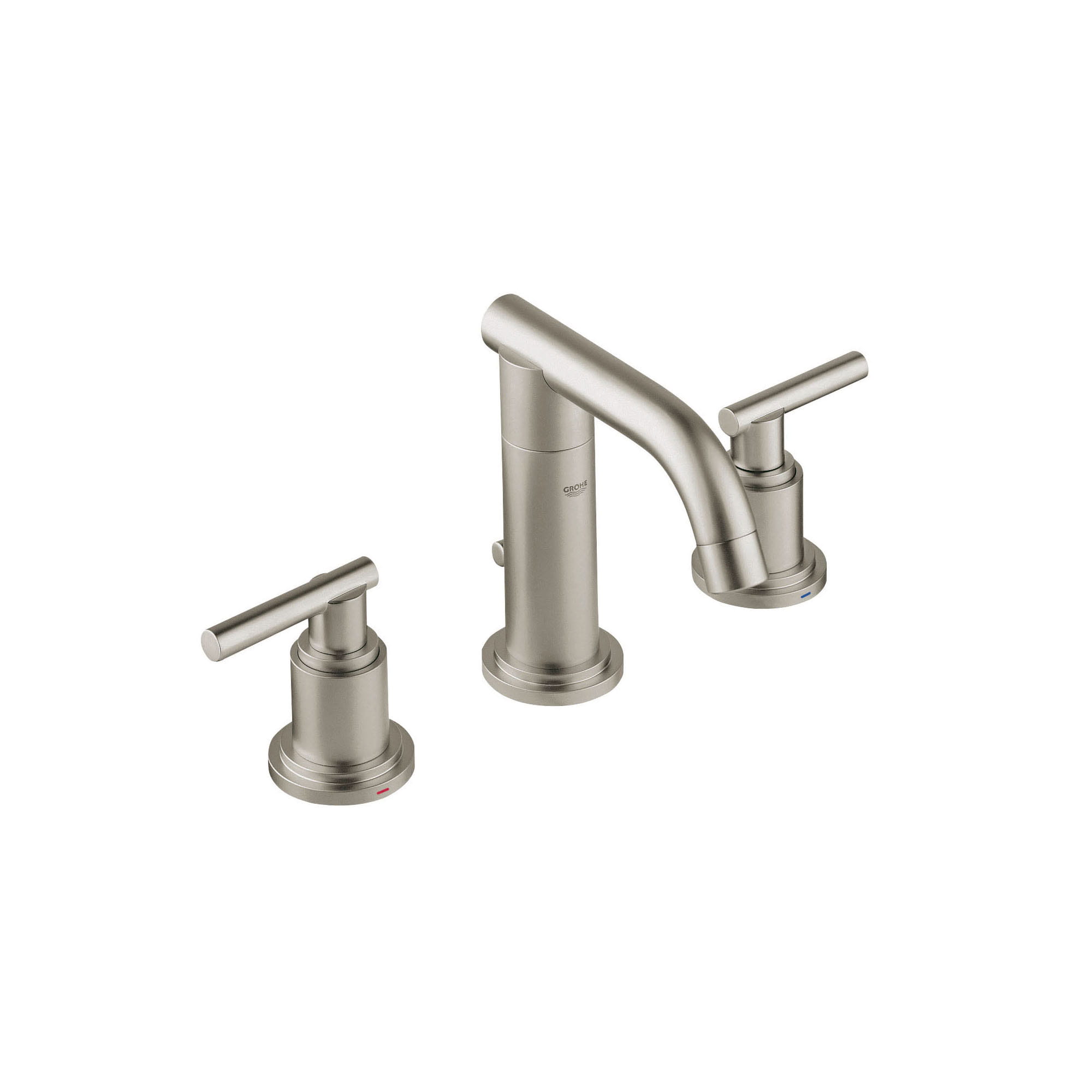 Lavatory Wideset With O Hdls Low Sp GROHE BRUSHED NICKEL